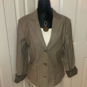 Blazer Size 14 Pinstripes Tan/Brown
